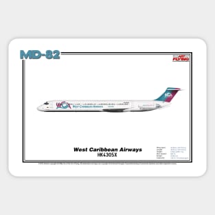 McDonnell Douglas MD-82 - West Caribbean Airways (Art Print) Sticker